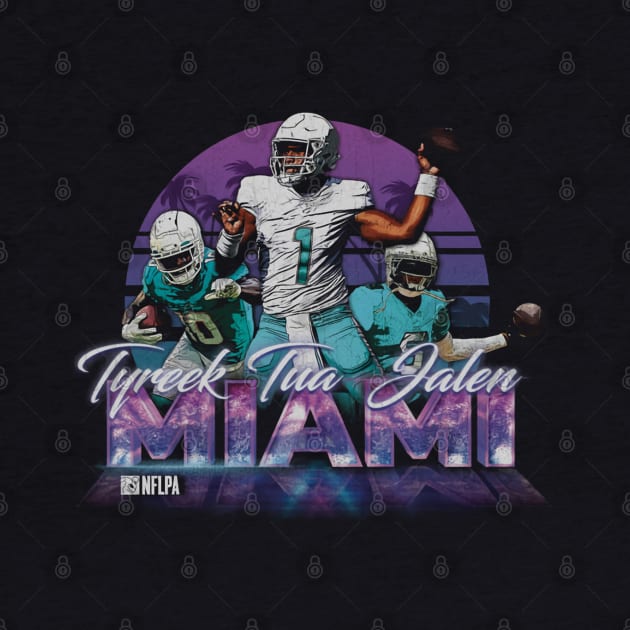 Tua Tagovailoa Tyreek Hill & Jalen Ramsey Miami Neon by ClarityMacaws